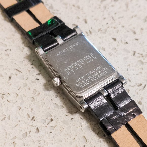 Kenneth Cole Ladies 14mm Black Genuine Leather Watch Band BN-KC2451 - Picture 4 of 6